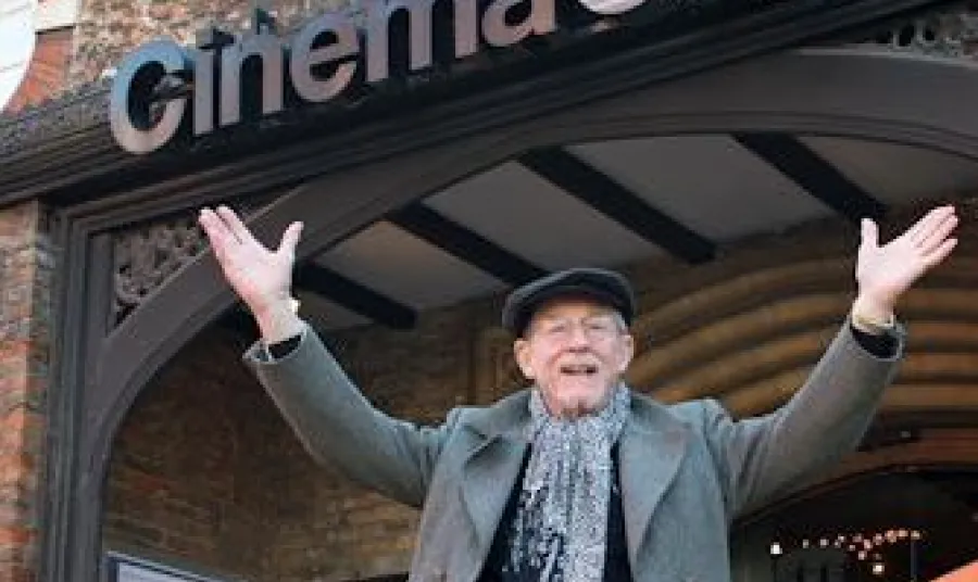 Patron John Hurt OBE outside Cinema City Norwich