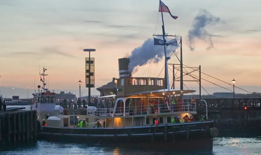 The Daniel Adamson making her way to Albert Dock.