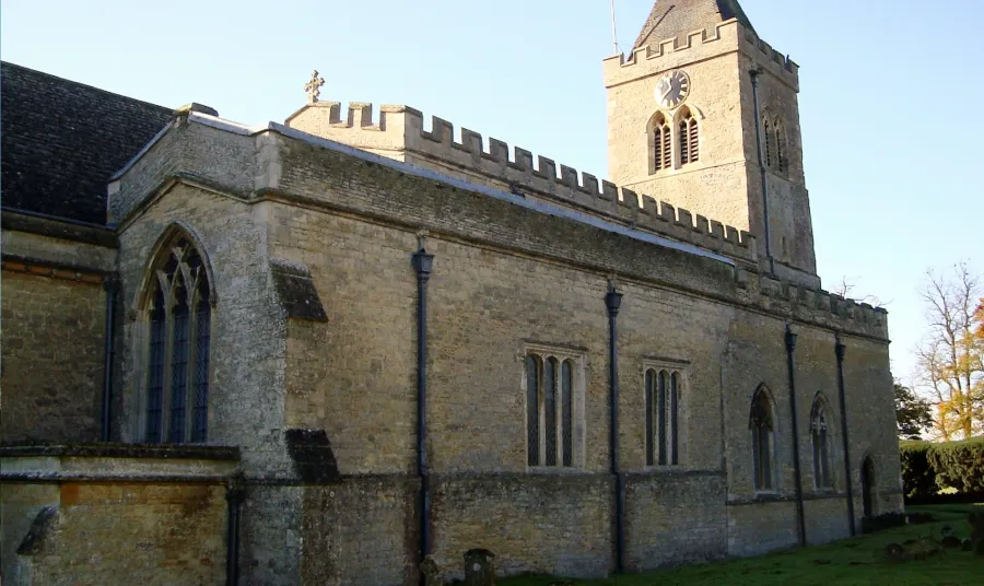 Outside view of All Saints Church in Turvey