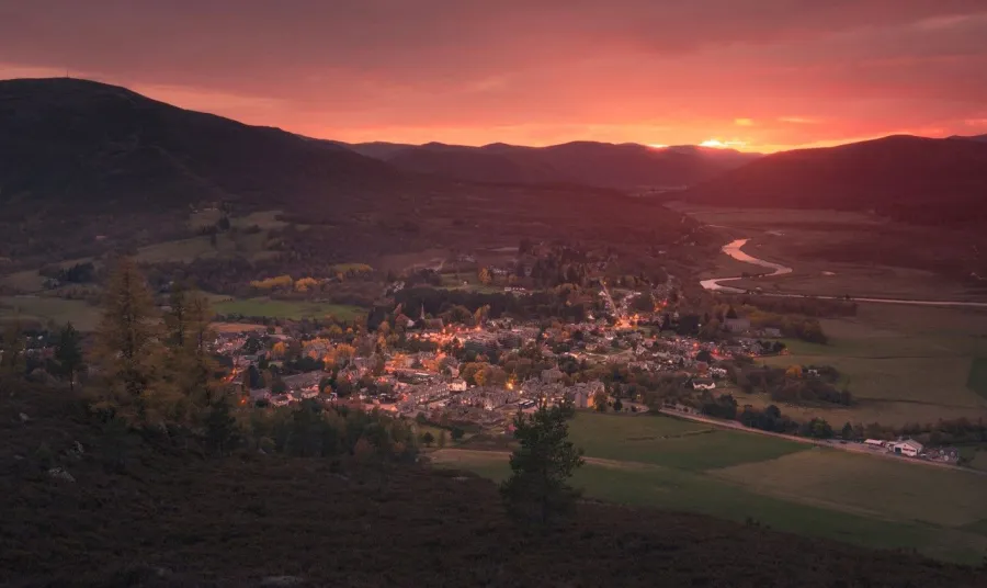 The Village of Braemar in the Highlands of Scotland 