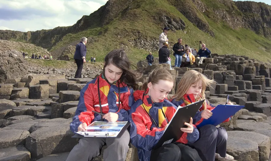 children at Giant's Causeway, Northern Ireland 