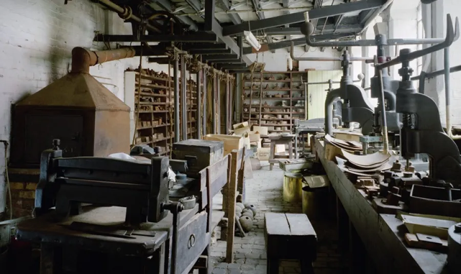 The stamp room in the Newman Brothers Coffin Works in Birmingham