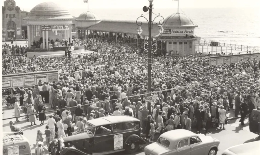1960s fashion parade on Hastings Pier
