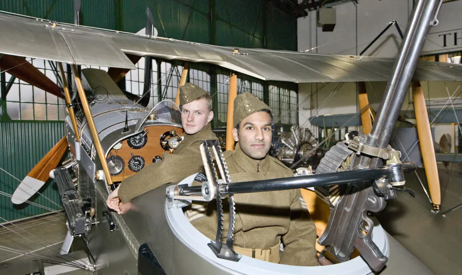 Brendan and Baljit at the First World War exhibition