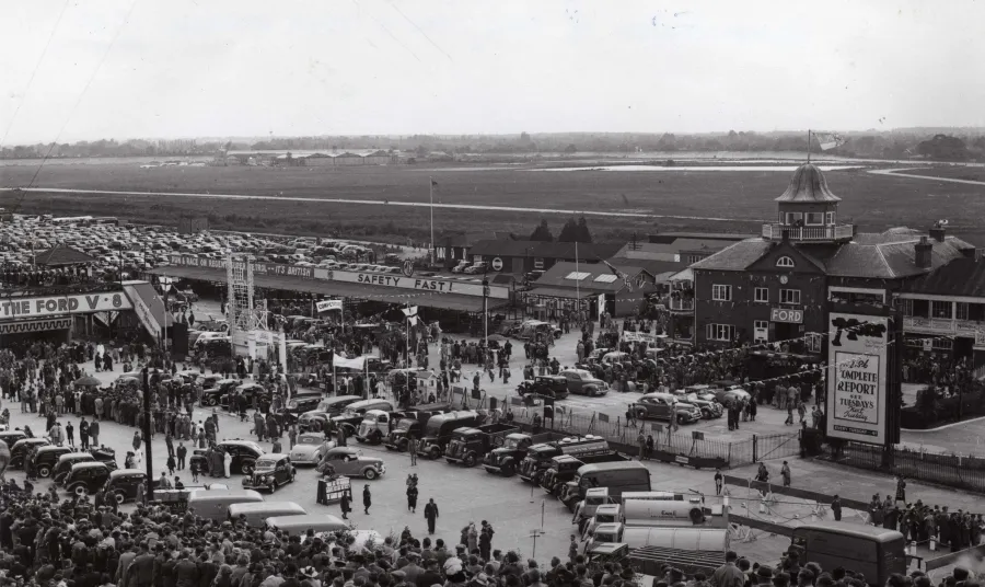The Paddock Ford Gymkana held on the start / finishing straight on the Brooklands Circuit, 1939