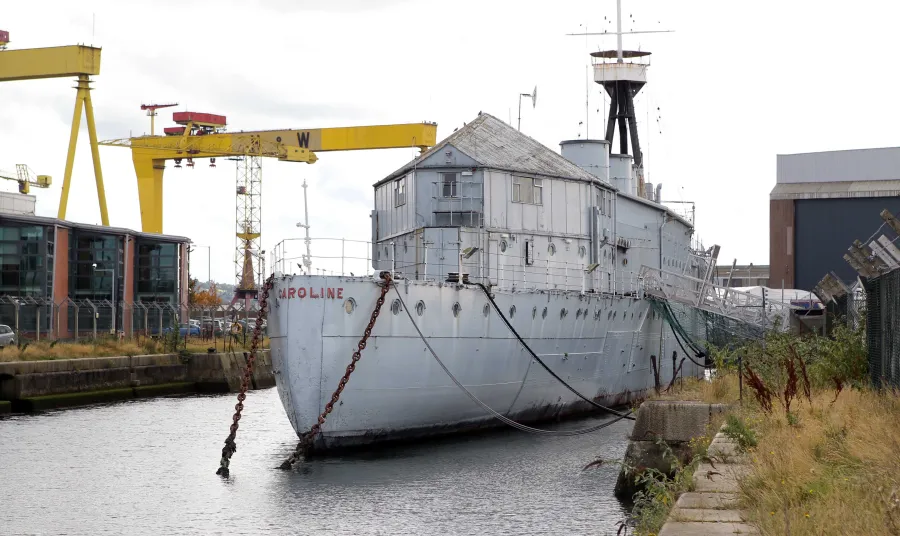 HMS Caroline in Alexandra Dock