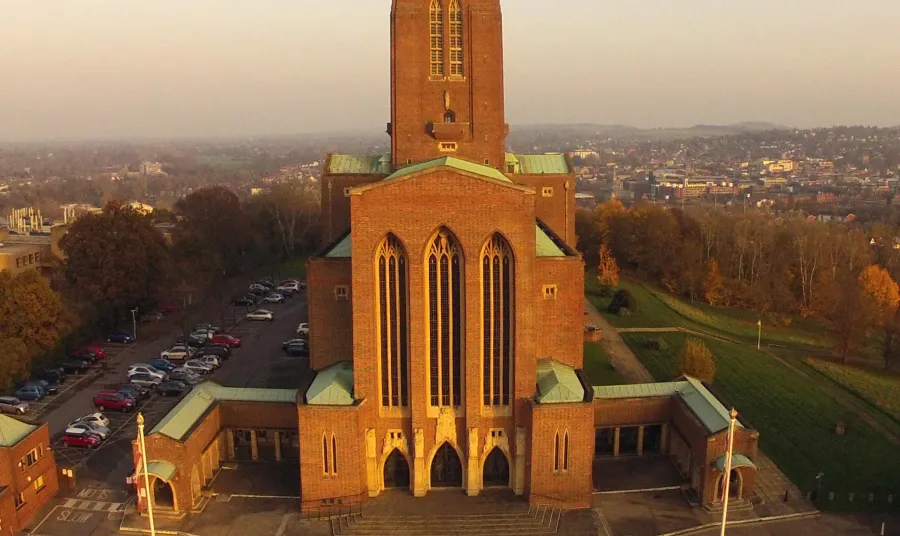 Guildford Cathedral viewed from the air