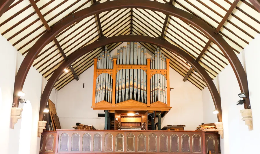 The organ before it was dismantled for restoration