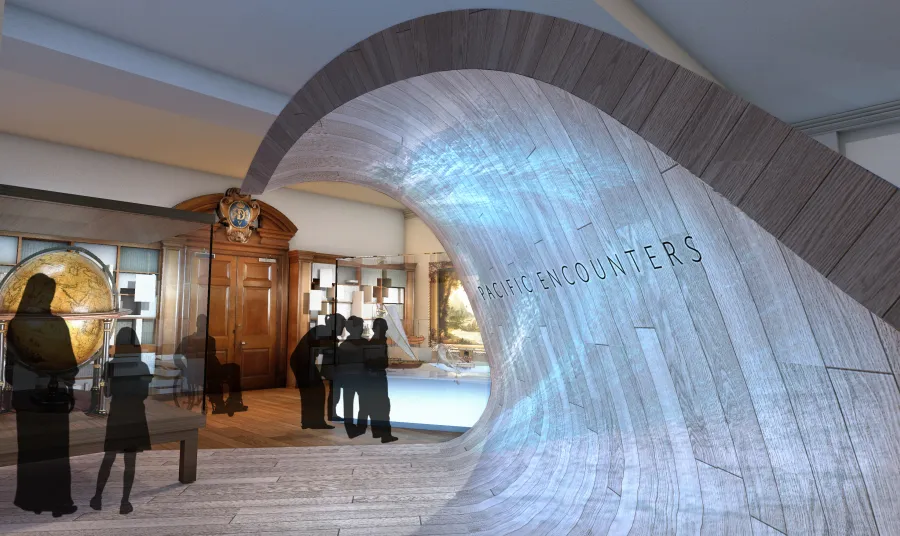 Illustration of Pacific Encounters gallery at National Maritime Museum