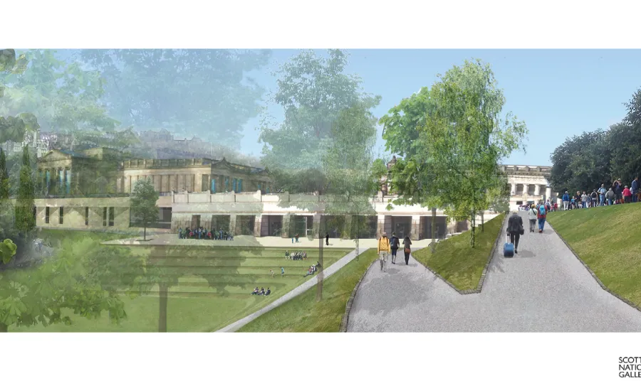 Artist's impression of the National Galleries of Scotland (NGS) redevelopment project, Edinburgh