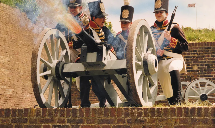 Canon re-enactment at the fort