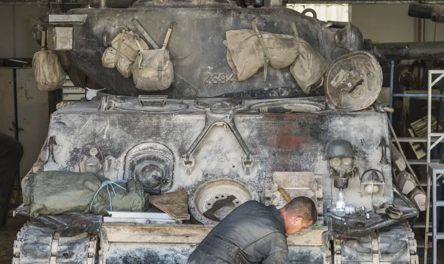 Restoration work on Tank Museum's Fury Hedge Cutter