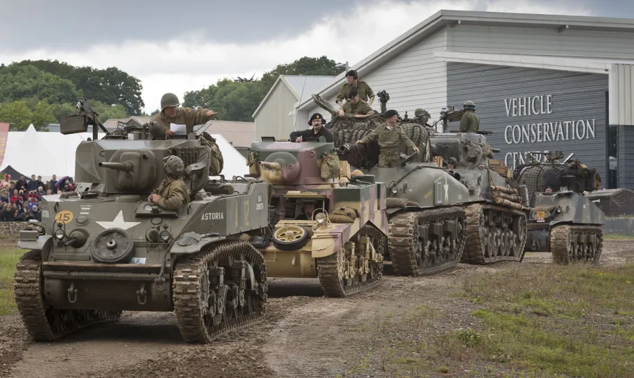Historic tanks at The Tank Museum
