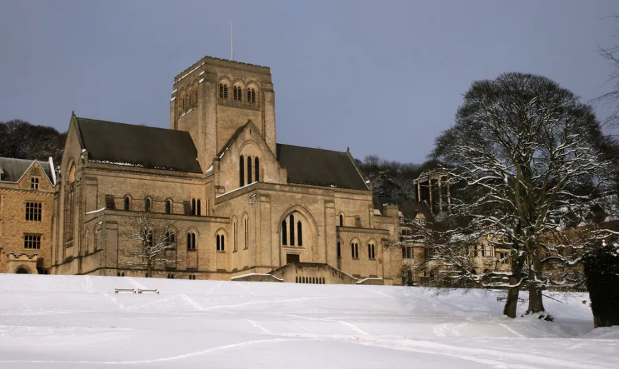 Ampleforth Abbey in the snow 