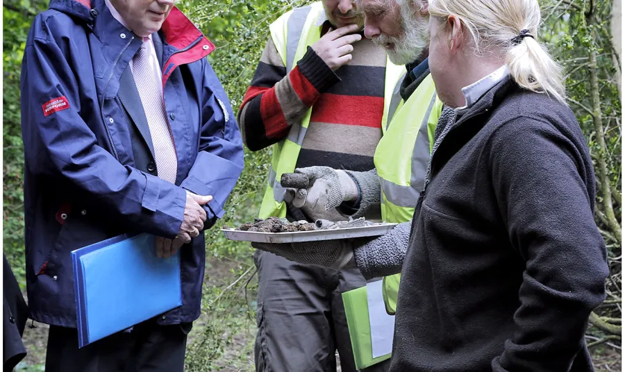 Sir Peter Luff, HLF Chair, speaking with volunteers of the Adopt-a-Monument project