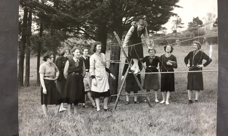 A Girl Guides training camp in 1950