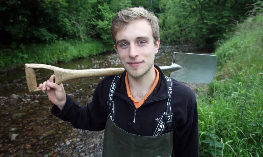 Joe Foster in the River Eden