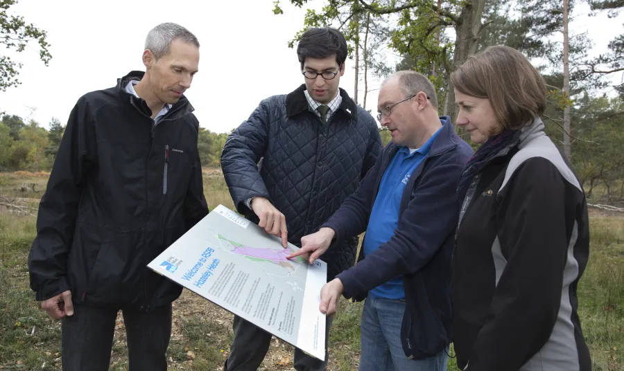 Ranil Jayawardena MP discussing the work being undertaken at the reserve
