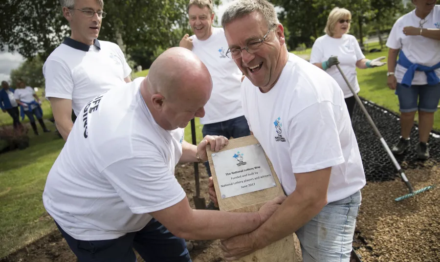 National Lottery winners building the National Lottery Way