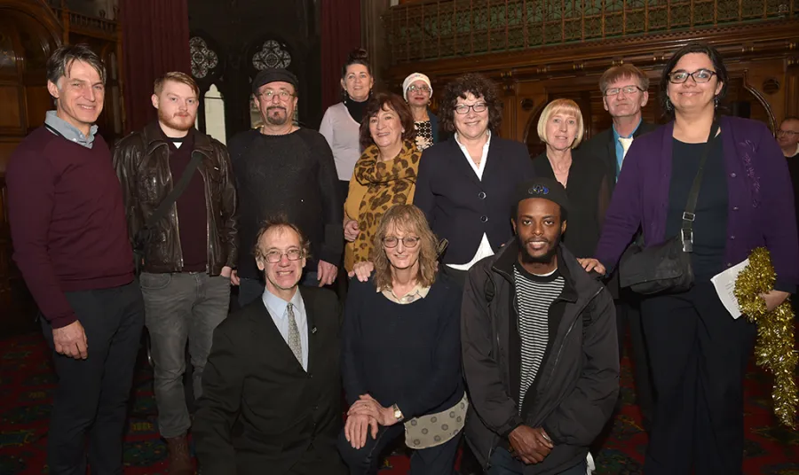 Ros Kerslake with volunteers