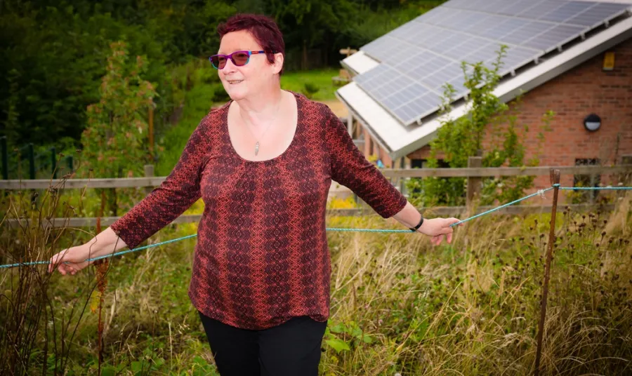 Mo outside the new HLF-supported visitor centre at St Anns Allotments in Nottingham