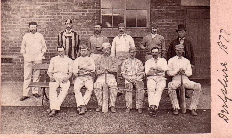 The Derbyshire cricket team pictured in 1877