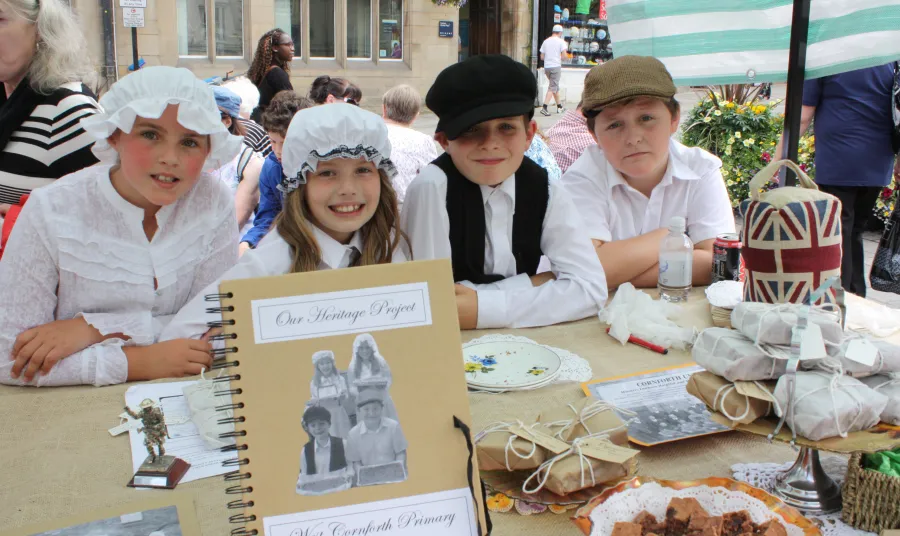 School children at Durham Farmers Market