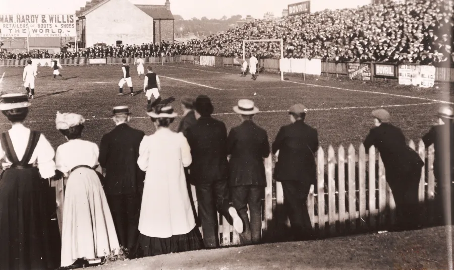 Early Luton Town Football Club supporters at a home match