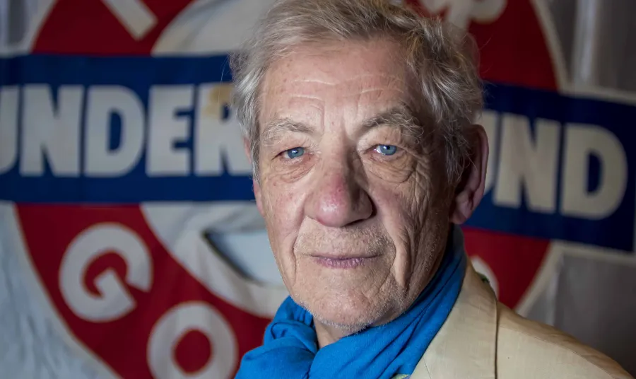 Sir Ian McKellen opening the LGBT+ exhibition