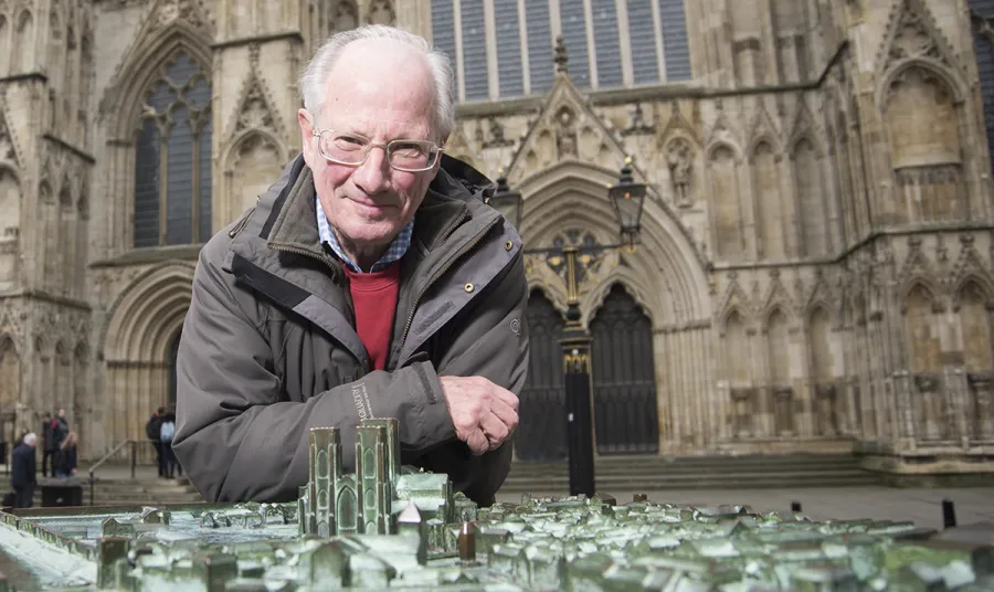 Sir Ron Cooke outside York Minster