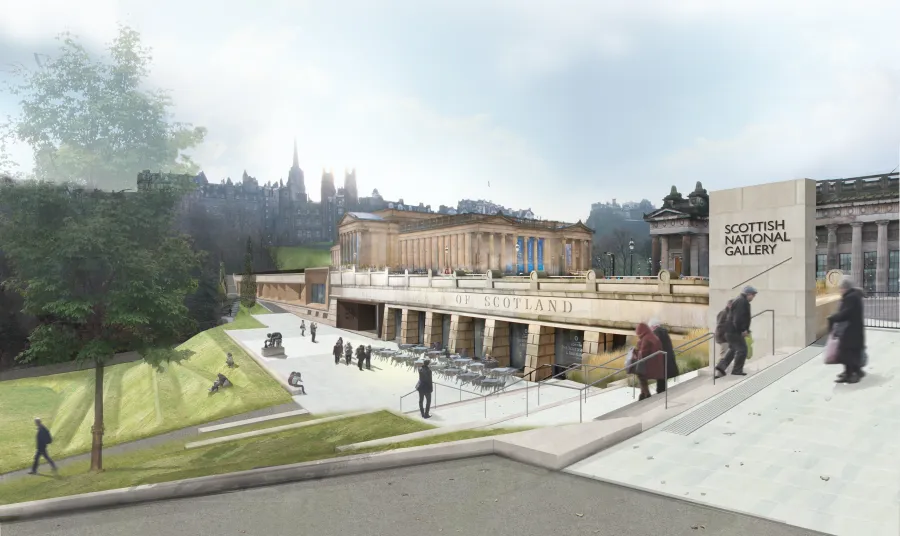 Architects' image of east elevation of Scottish National Gallery
