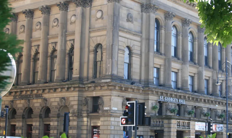 External view of St George's Hall, Bradford