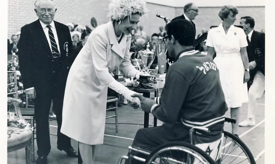 The Queen and Dr Ludwig Guttman at 1969 Stoke Mandeville Games