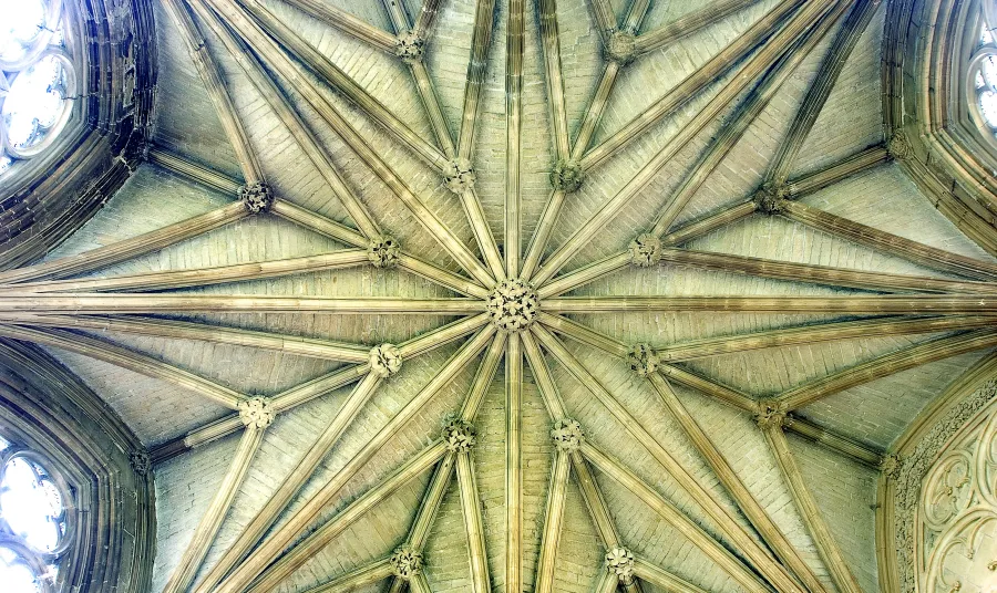 The star roof of Southwell Minster's late 13th-century Chapter House