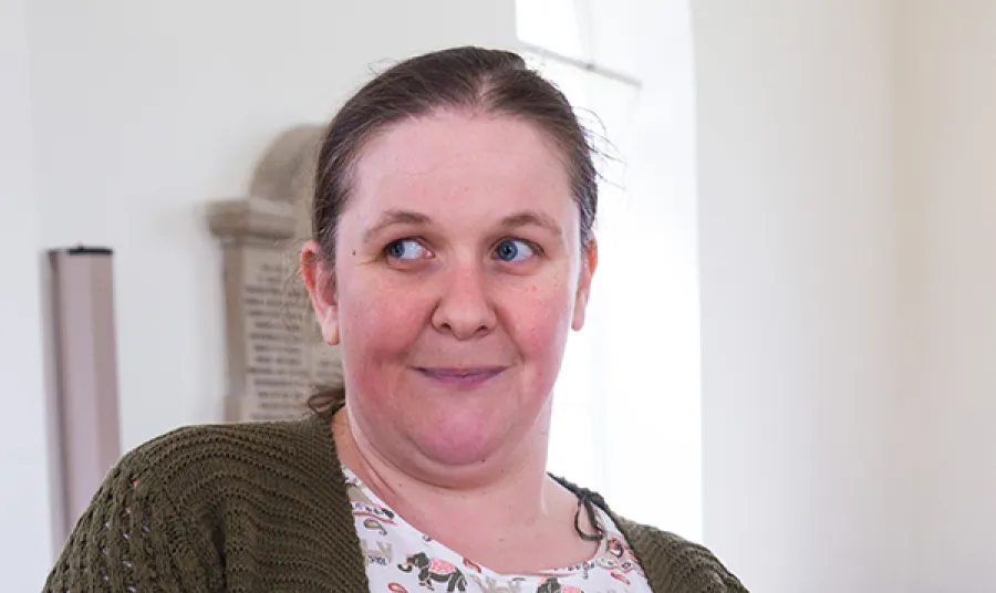 Victoria examines records at Oxnam Kirk