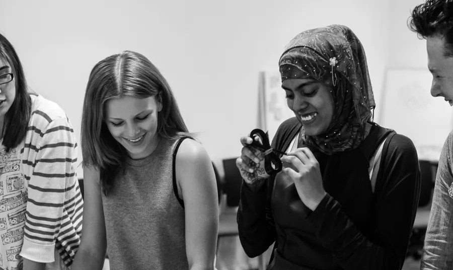 Young people involved in a heritage project