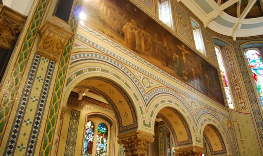 The church's mosaics after restoration