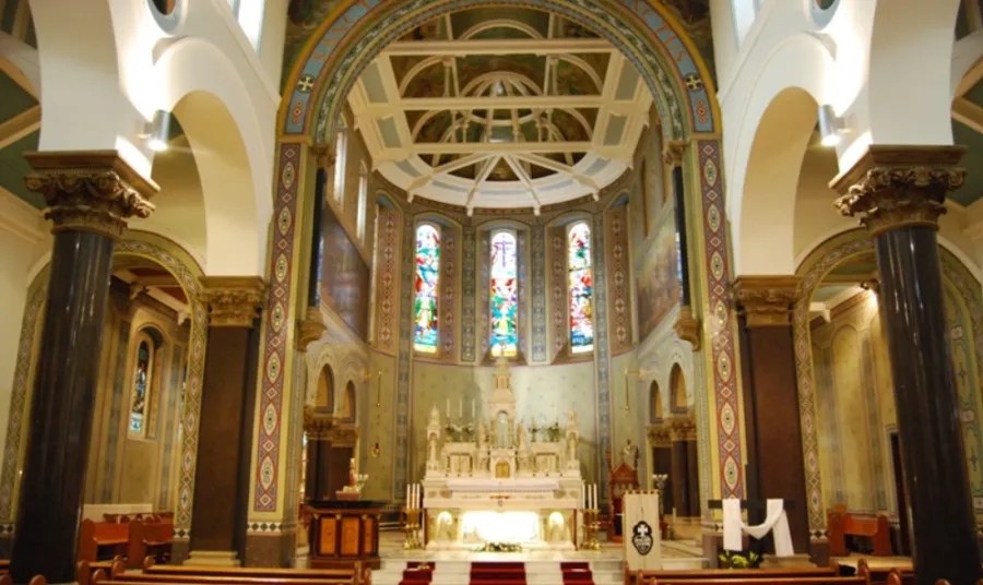 The chapel interior at Holy Cross Church
