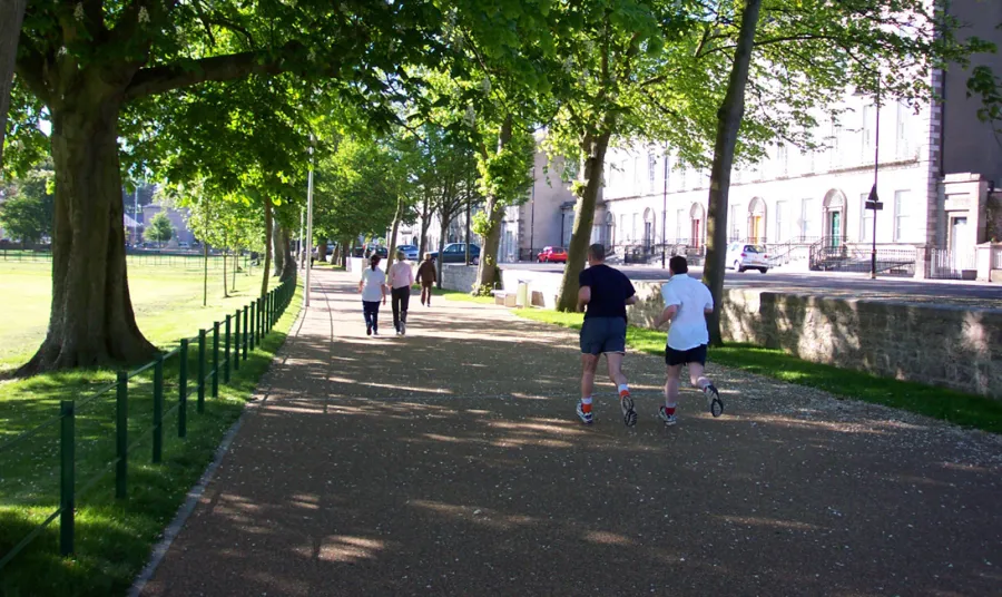 People running in Armagh Mall