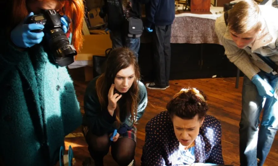 Young people discovering film related museum objects