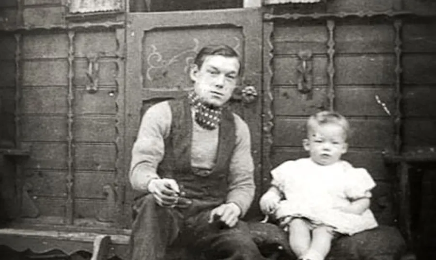 A old photograph of a Gypsy family