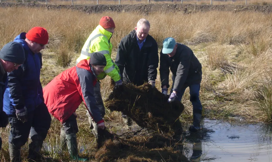 Volunteers working on the Blaenavon landscape