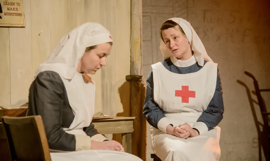 Actors performing 'Gas Girls'