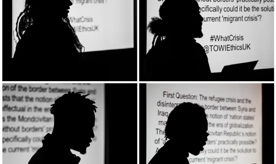 Silhouettes of young people
