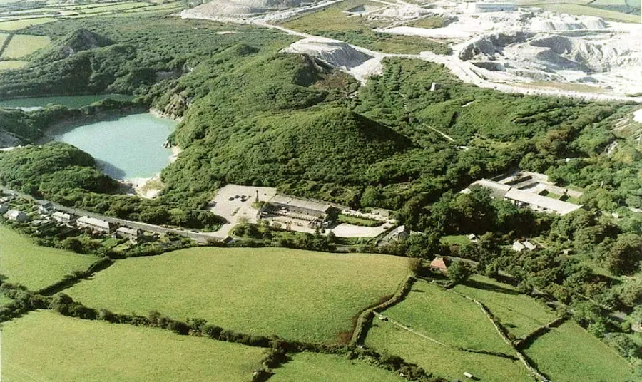 An aerial view of the Wheal Martyn site in Cornwall