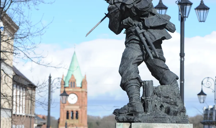 One of the statues on the memorial