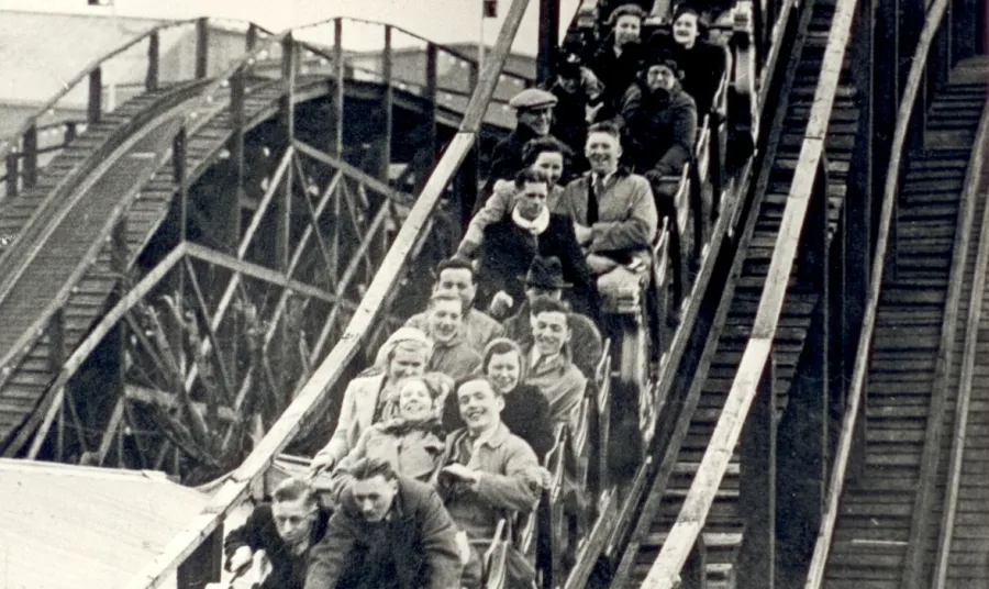 Dreamland's Scenic Railway in it's 1950s heyday