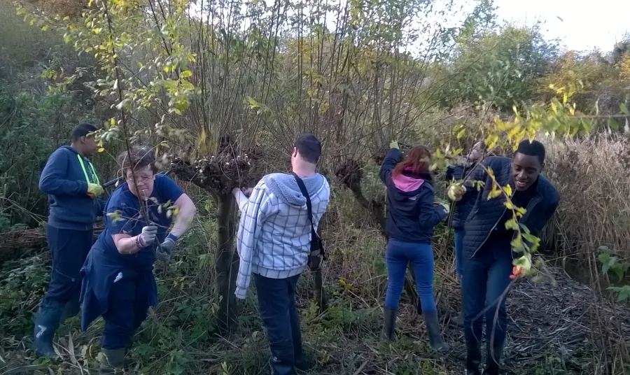 Young people exploring nature