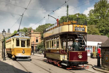 Person riding tram