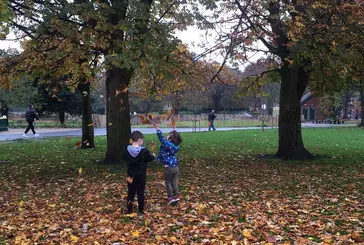 Young people with rainbow bubble